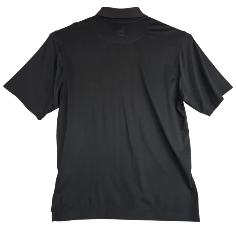 FootJoy x Forest Creek Men Medium Black Golf Polo Shirt Performance Pinehurst NC